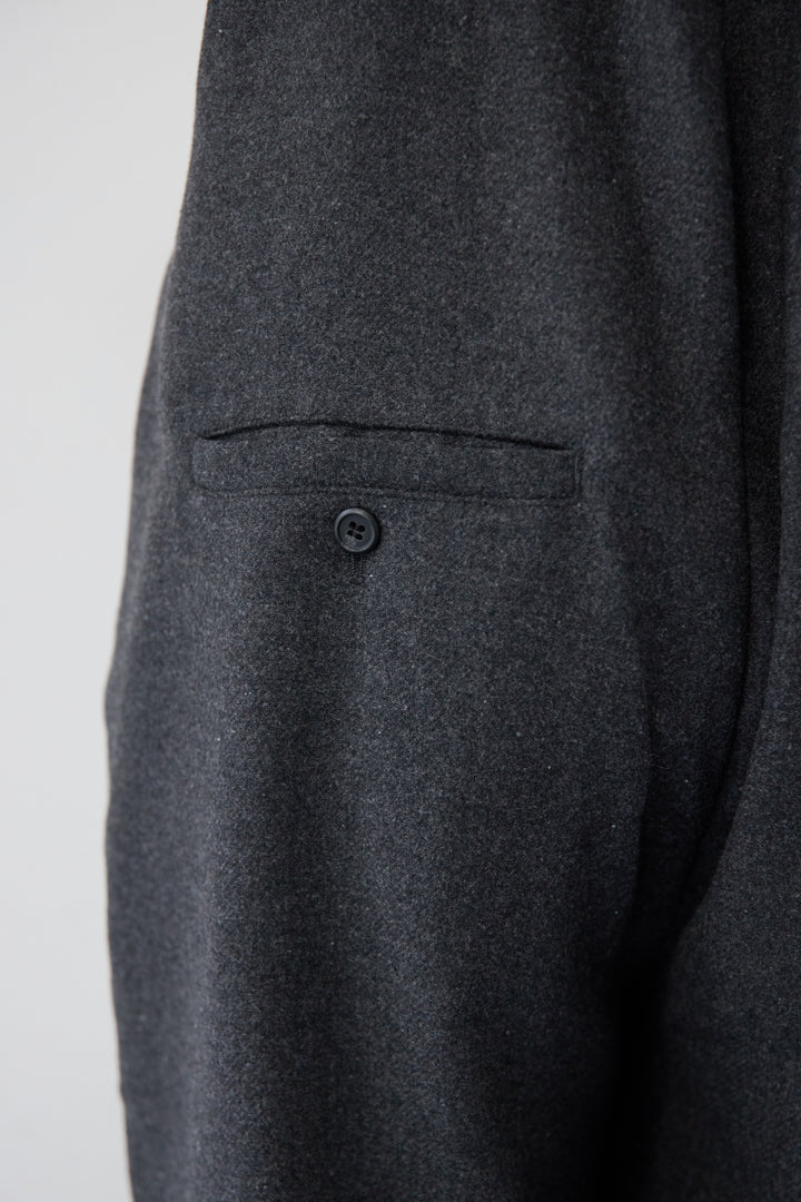 ウール混ワイドサロペットパンツ