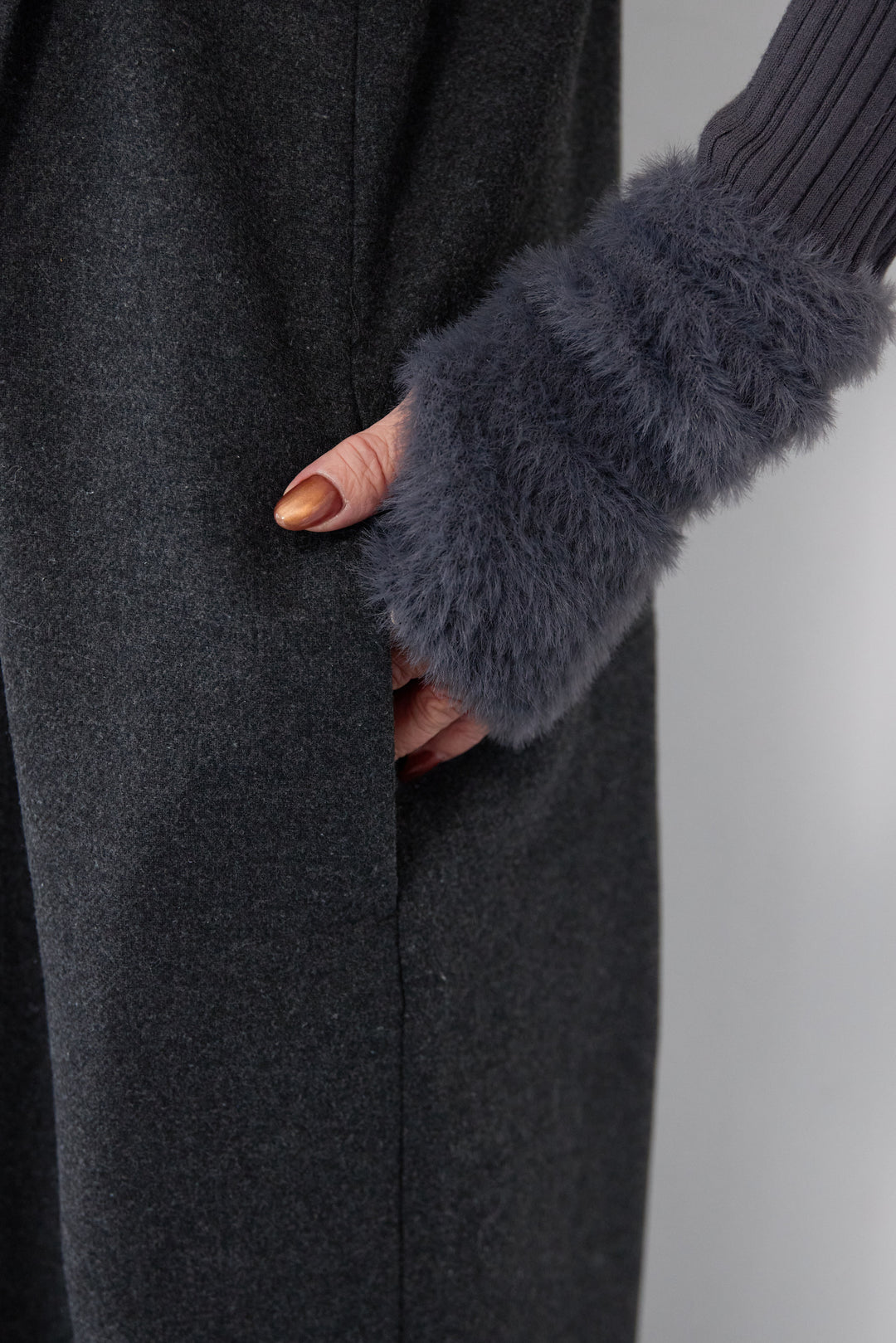 ウール混ワイドサロペットパンツ