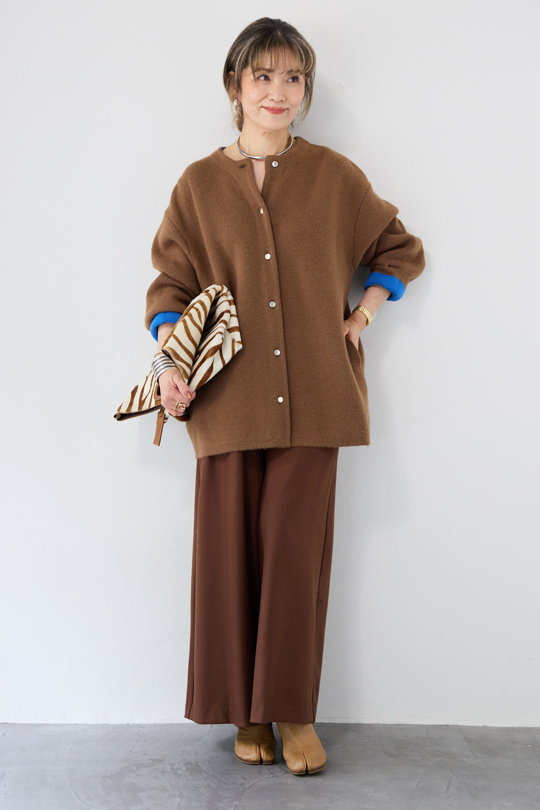 ダブルフェイスニットカーディガン