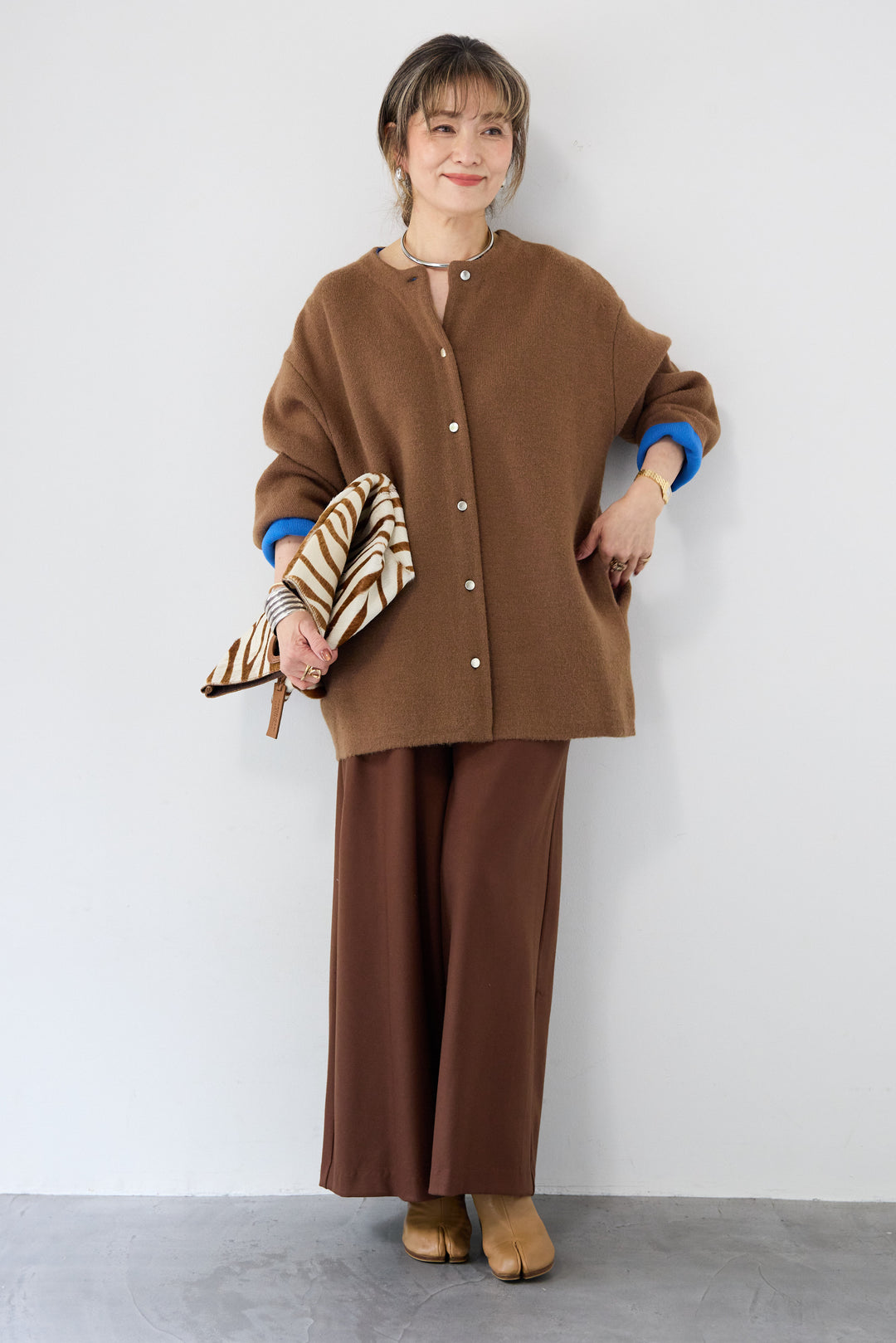 ダブルフェイスニットカーディガン