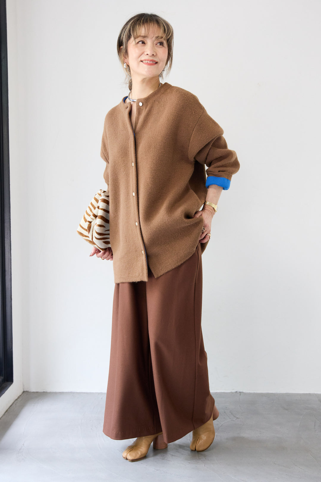 ダブルフェイスニットカーディガン