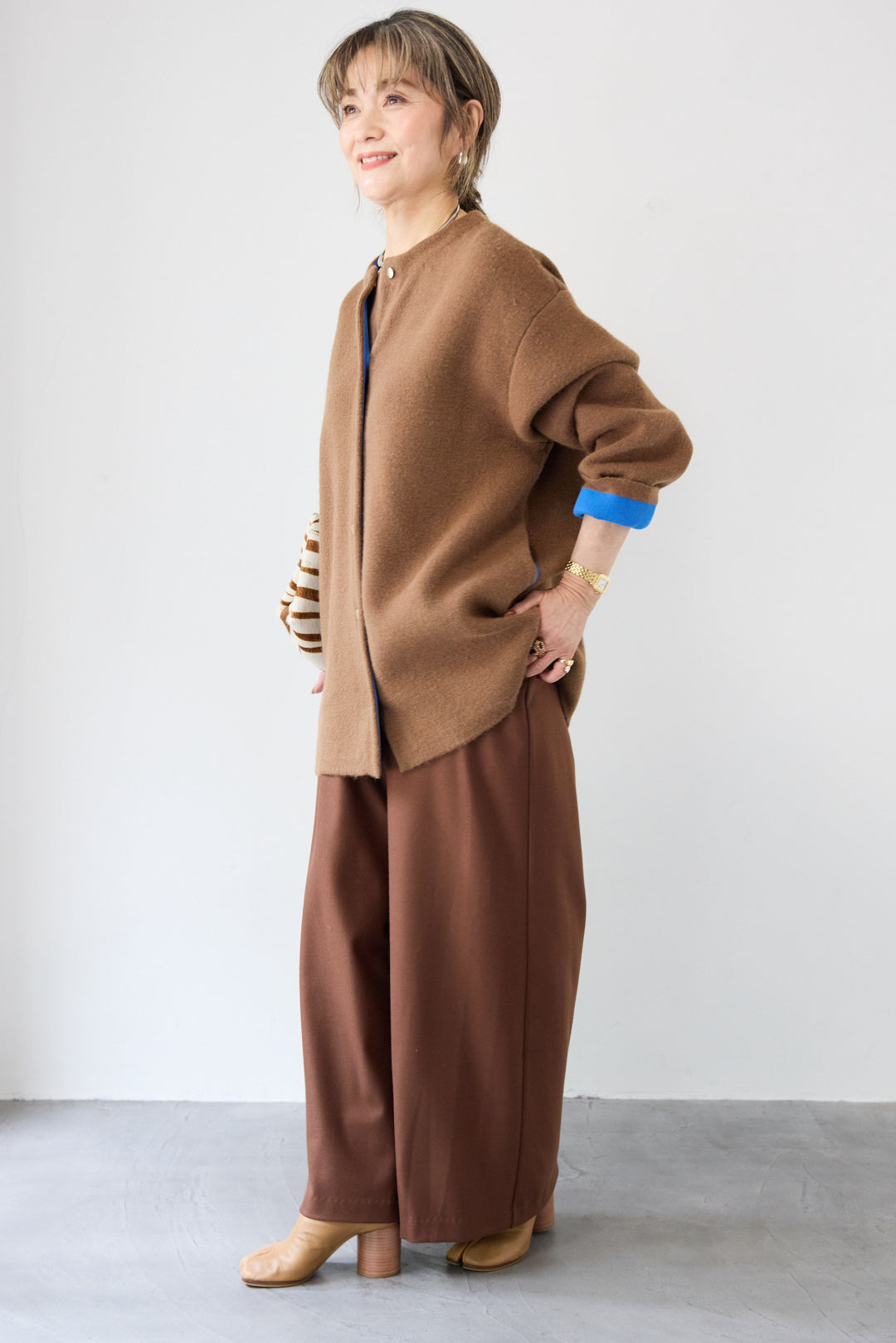 ダブルフェイスニットカーディガン