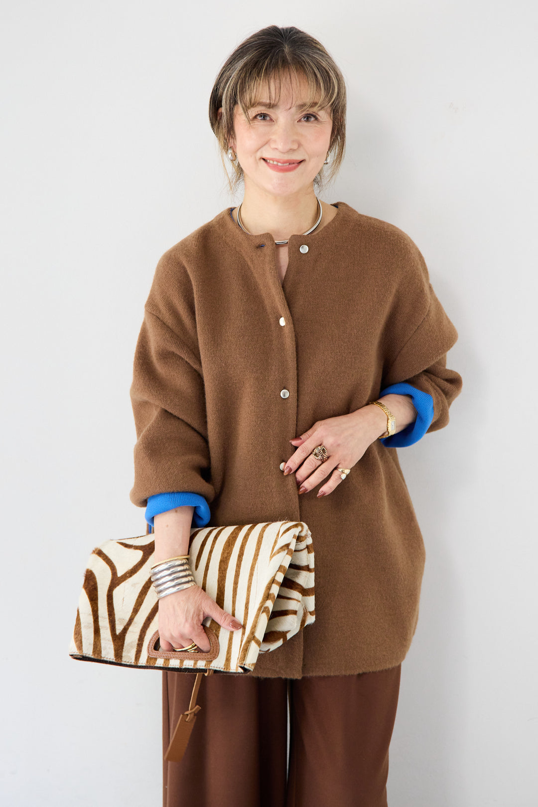 ダブルフェイスニットカーディガン