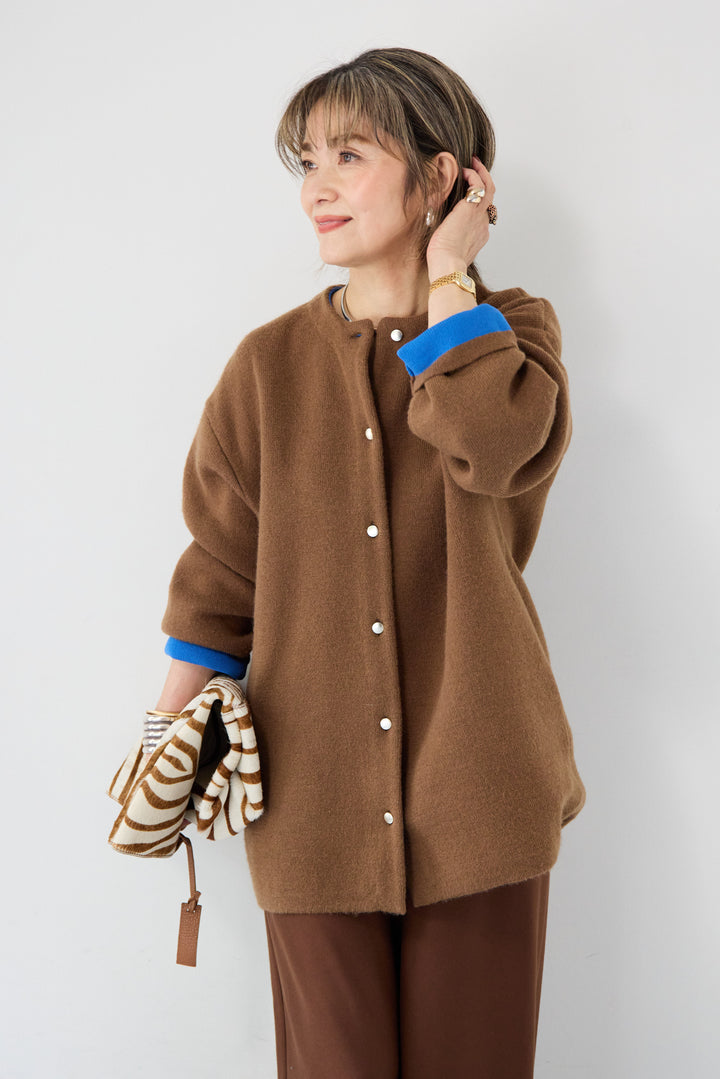 ダブルフェイスニットカーディガン