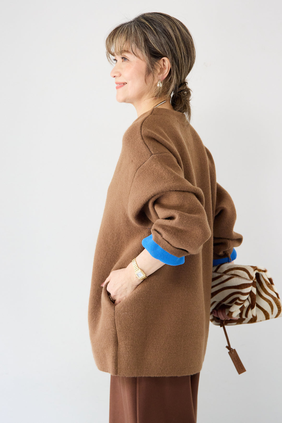 ダブルフェイスニットカーディガン