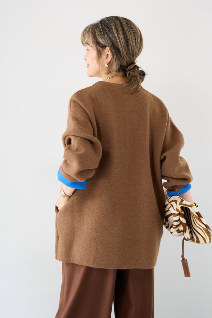 ダブルフェイスニットカーディガン