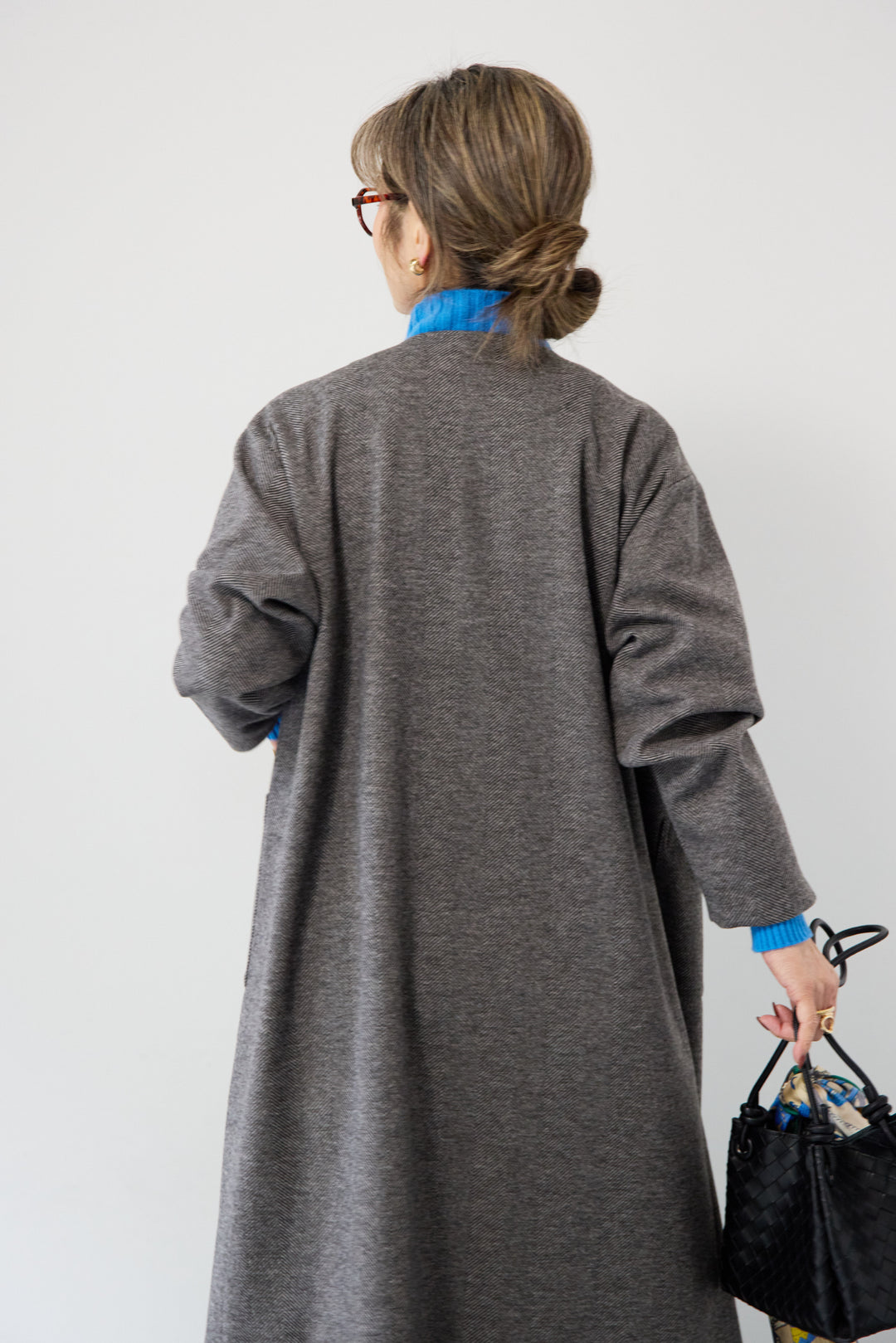 [SET]カシミア プルオーバーニット+ノーカラー ロング丈 ガウンコート(2set)