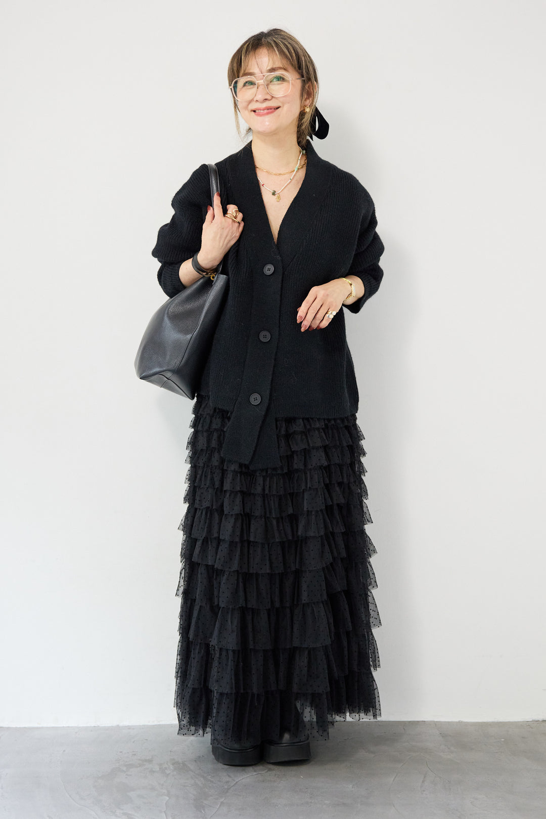 ワイドスリーブニットカーディガン