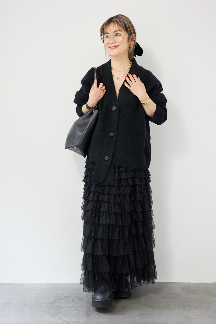 ドット柄チュールスカート