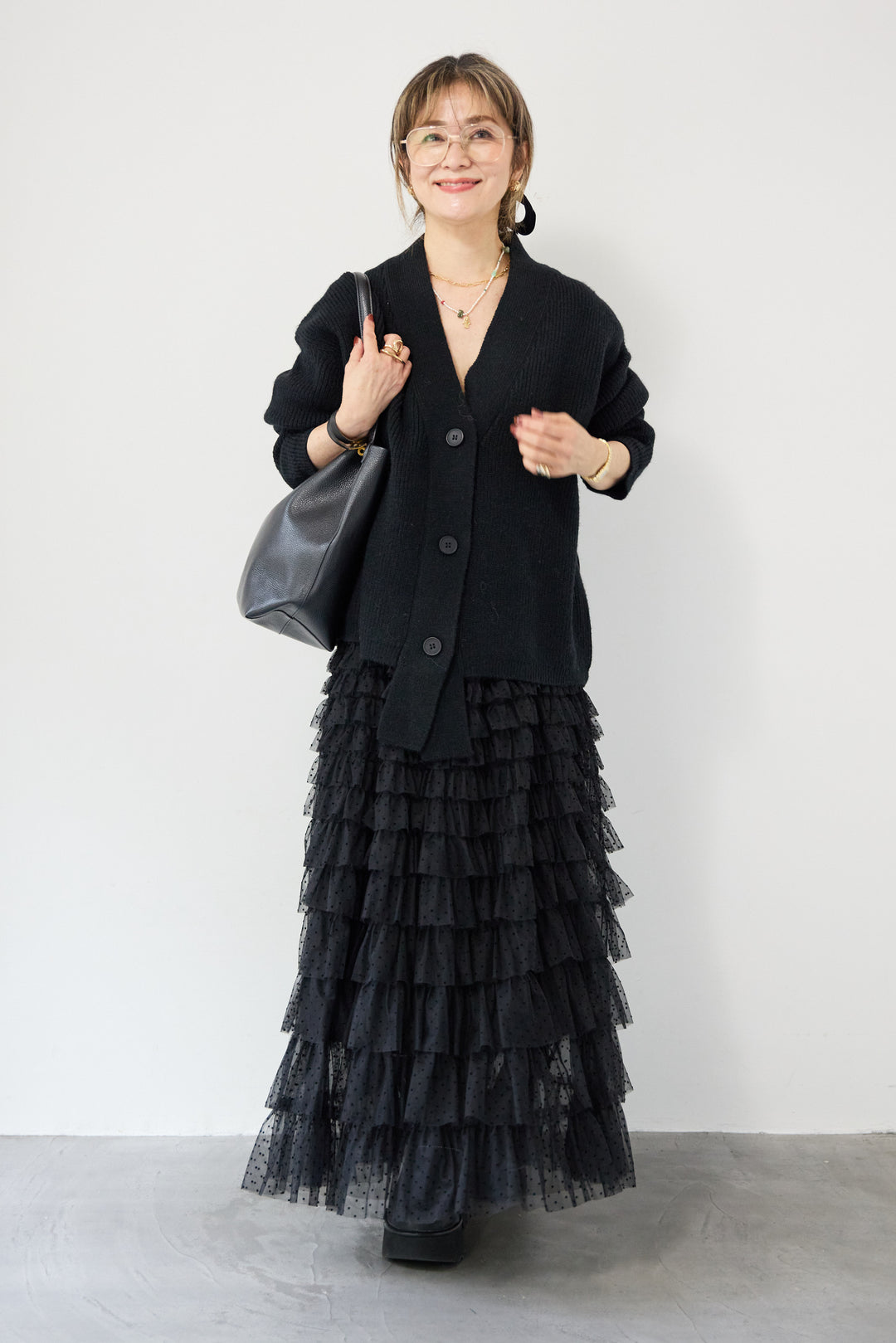 ワイドスリーブニットカーディガン