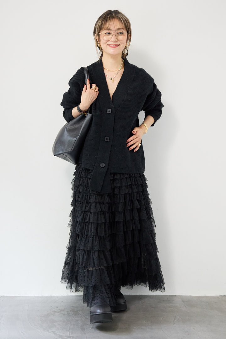 ドット柄チュールスカート