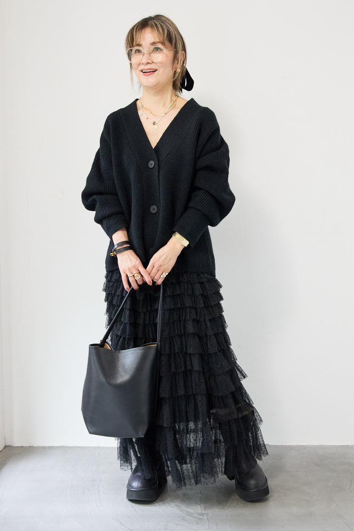 ワイドスリーブニットカーディガン