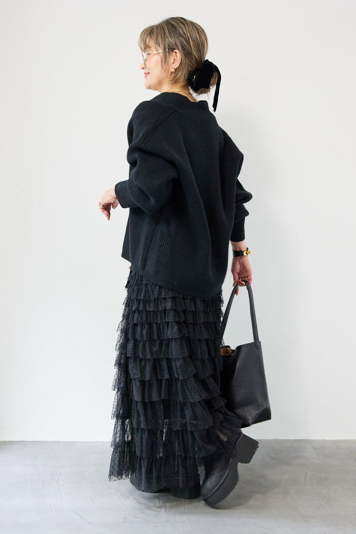 ドット柄チュールスカート