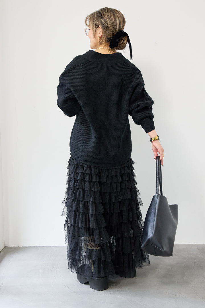 ドット柄チュールスカート