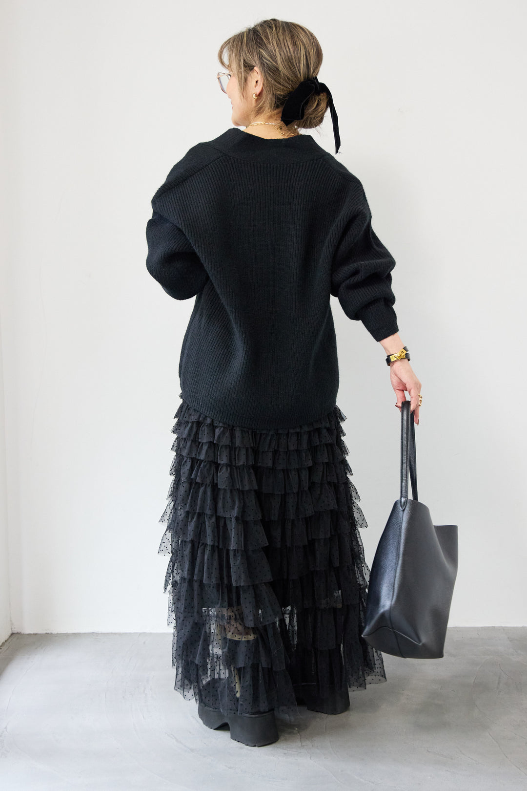 ワイドスリーブニットカーディガン