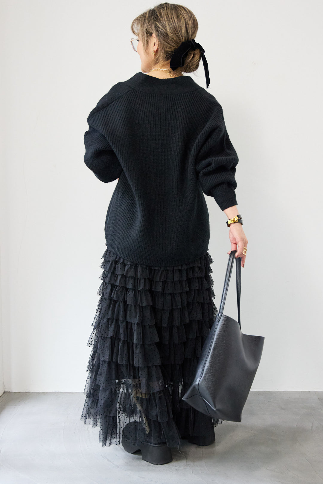 ワイドスリーブニットカーディガン