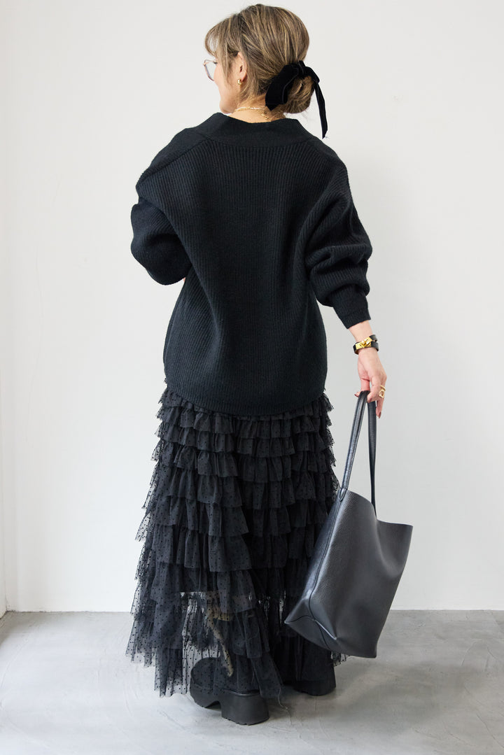 ワイドスリーブニットカーディガン