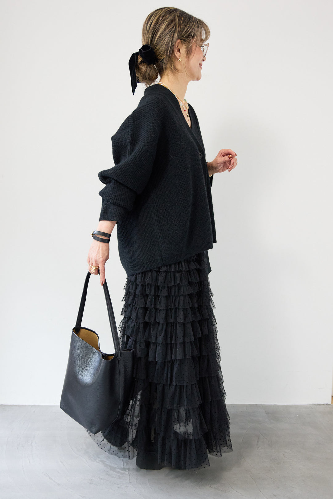 ワイドスリーブニットカーディガン