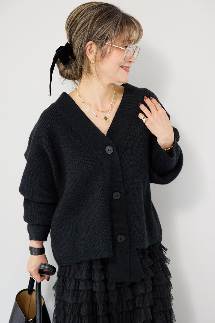 ワイドスリーブニットカーディガン