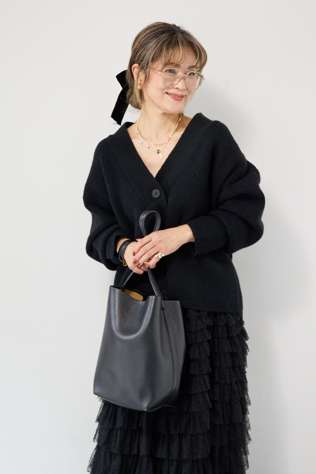 ワイドスリーブニットカーディガン