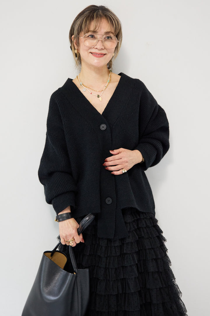 ワイドスリーブニットカーディガン