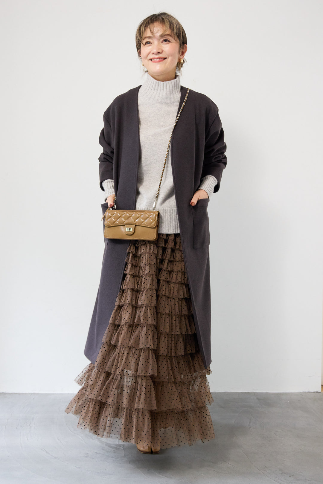ドット柄チュールスカート