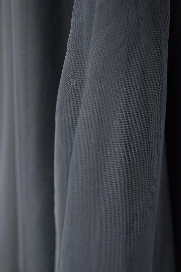 シャギーニット × チュール切替 ワンピース