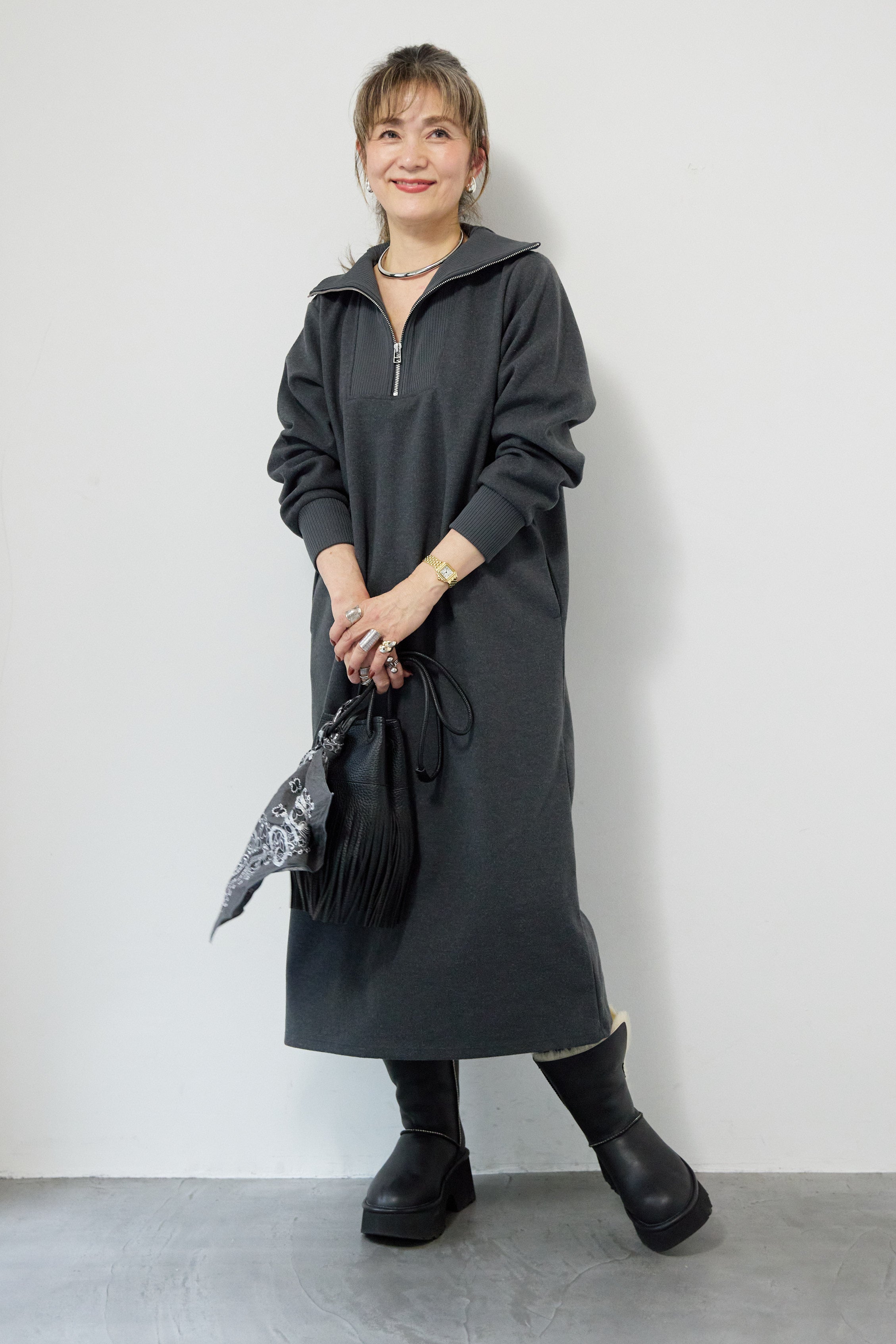 圧縮起毛ステンニットワンピース – plusotoha