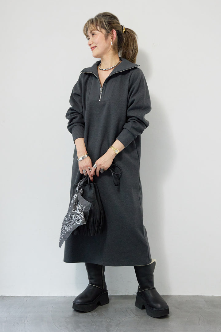 圧縮起毛ステンニットワンピース