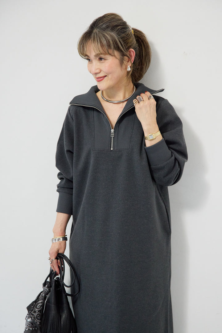 圧縮起毛ステンニットワンピース