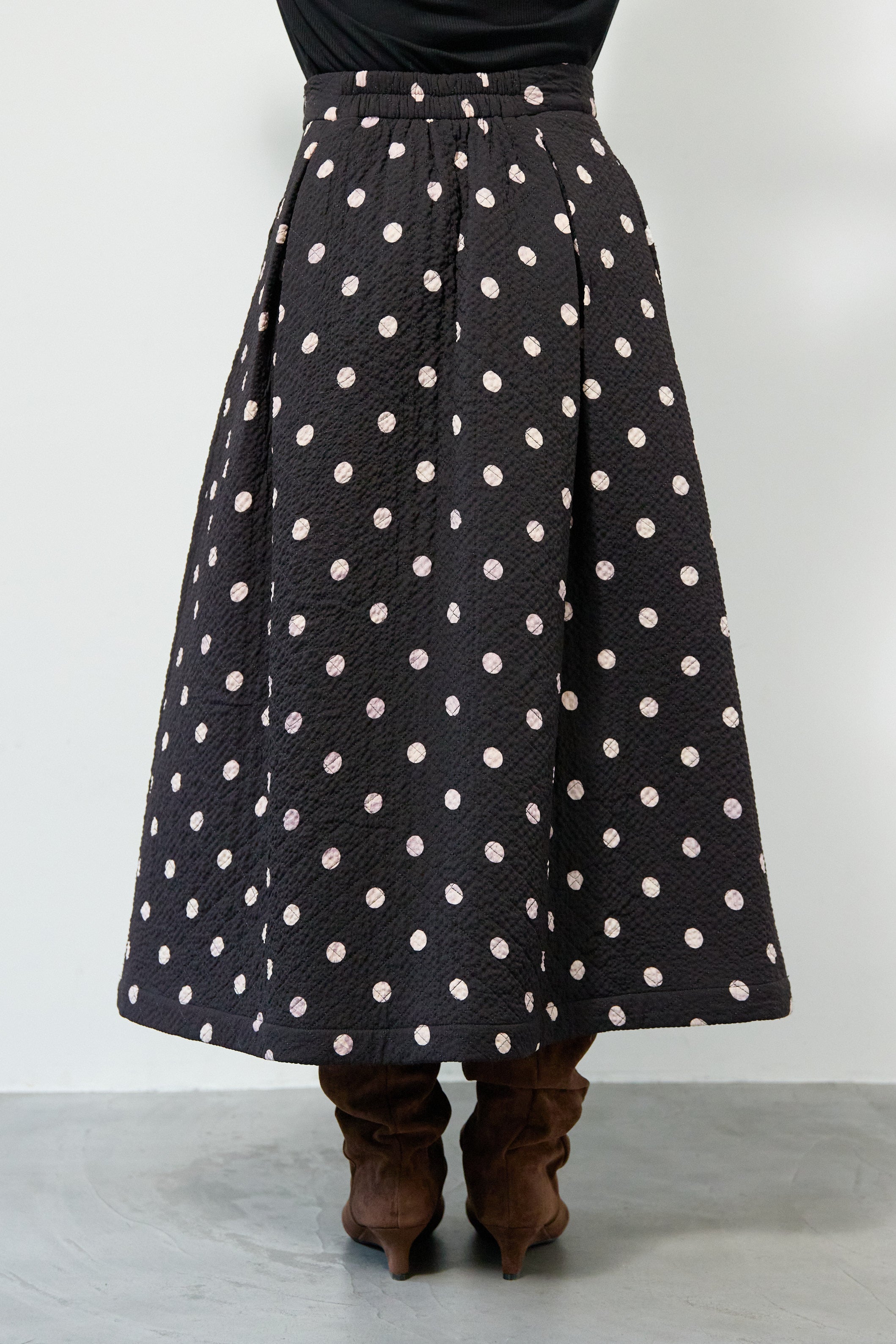 ドット柄 フレアロングスカート – plusotoha