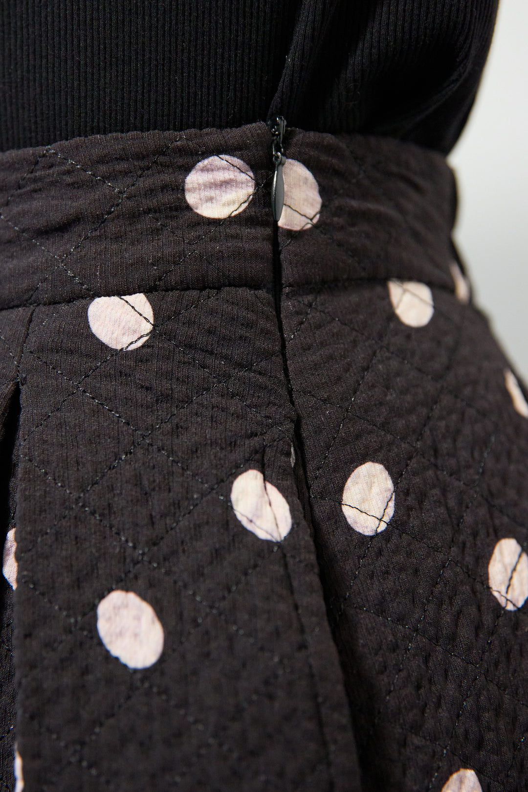 ドット柄 フレアロングスカート