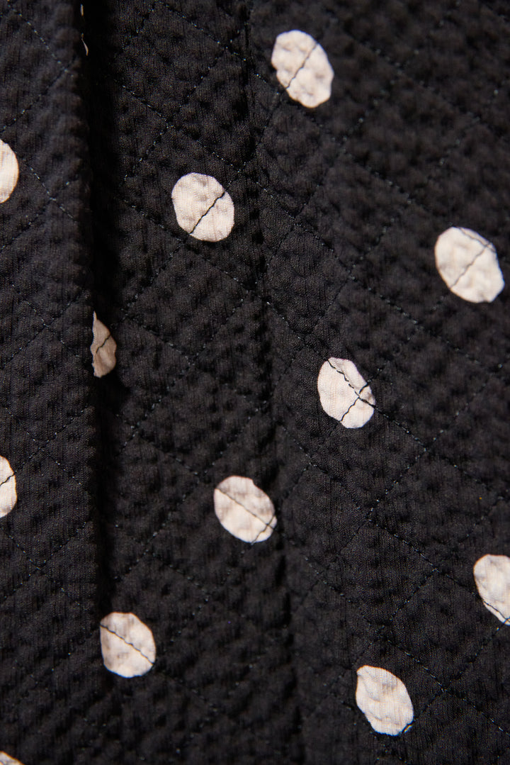 ドット柄 フレアロングスカート