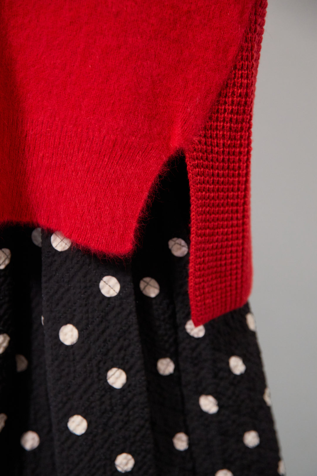 ラクーン混×毛混 切替カーディガン