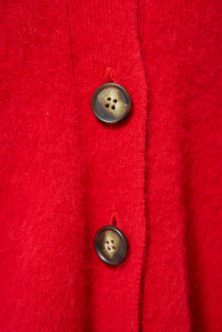 ラクーン混×毛混 切替カーディガン