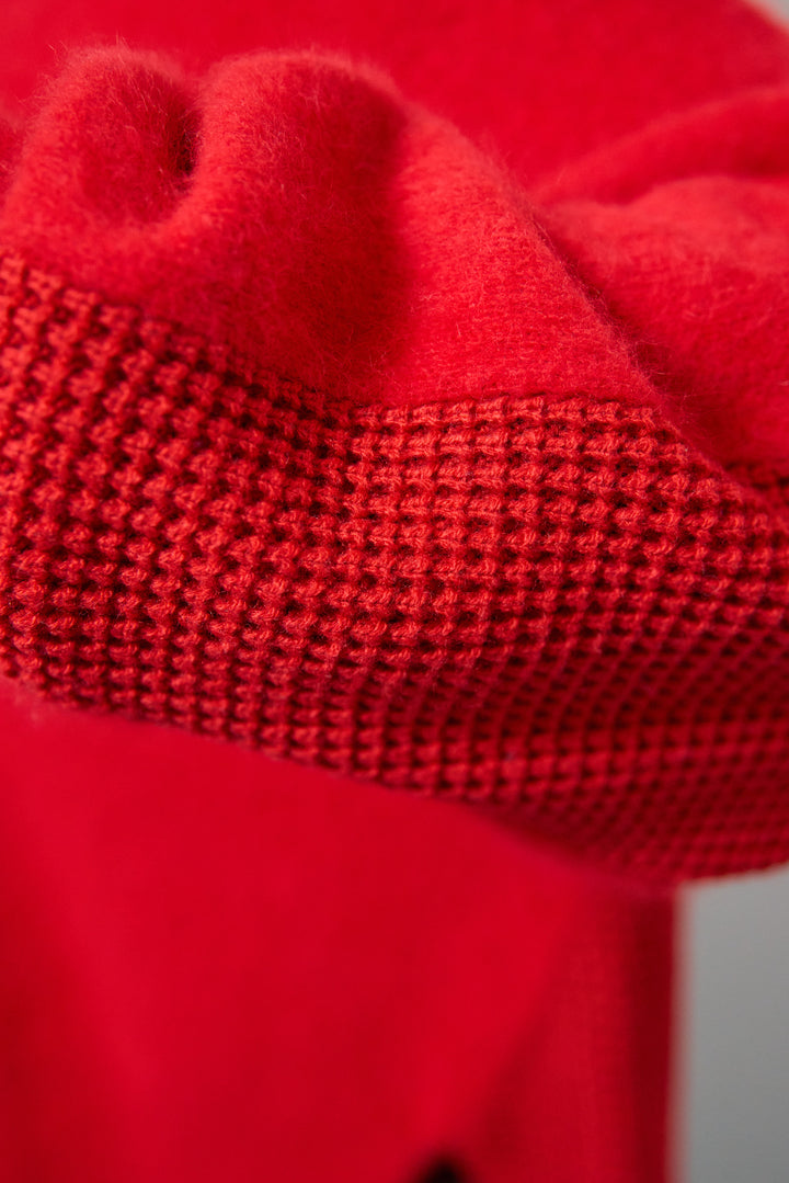 ラクーン混×毛混 切替カーディガン