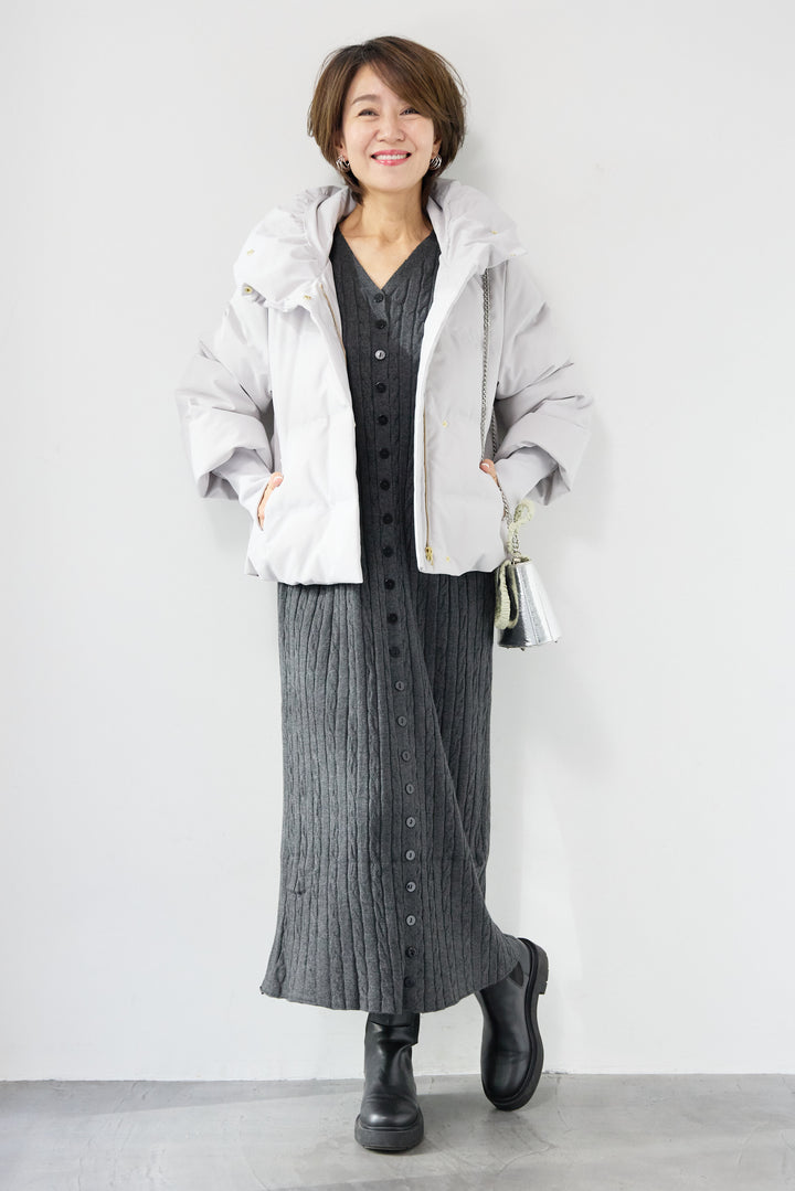 ケーブルニットワンピース