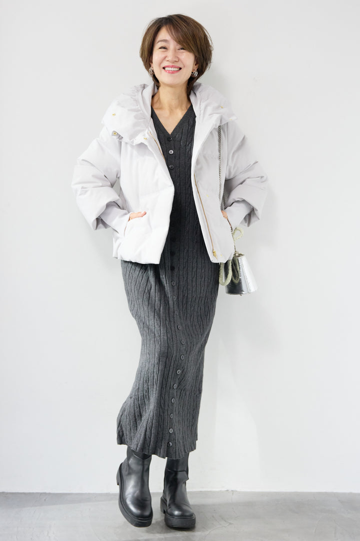 ケーブルニットワンピース