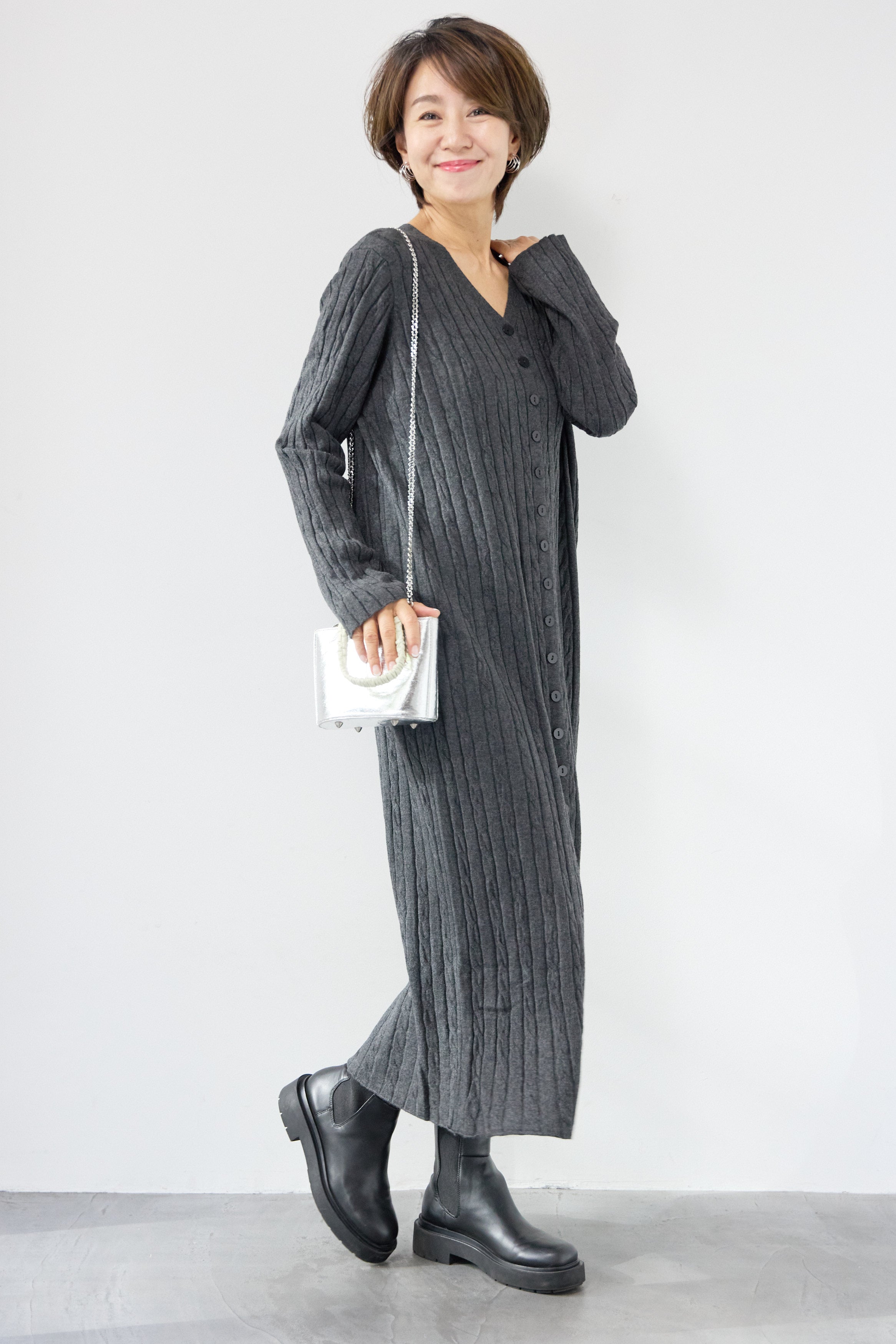 THE TOE ニットワンピース 中古・古着通販】THE TOE (ザ トー) S/Sニットワンピース ブラック