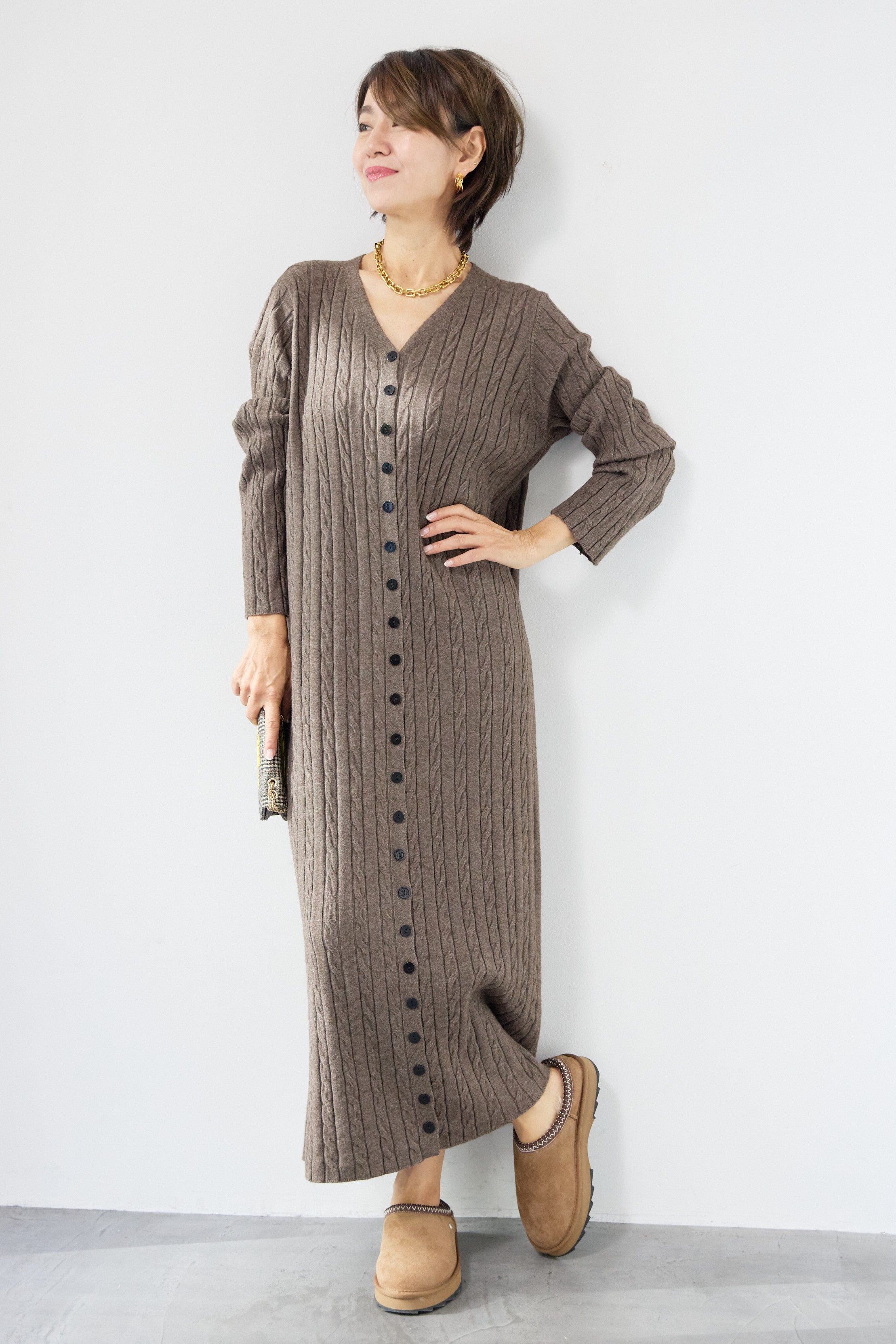 THE TOE ニットワンピース 中古・古着通販】THE TOE (ザ トー) S/Sニットワンピース ブラック