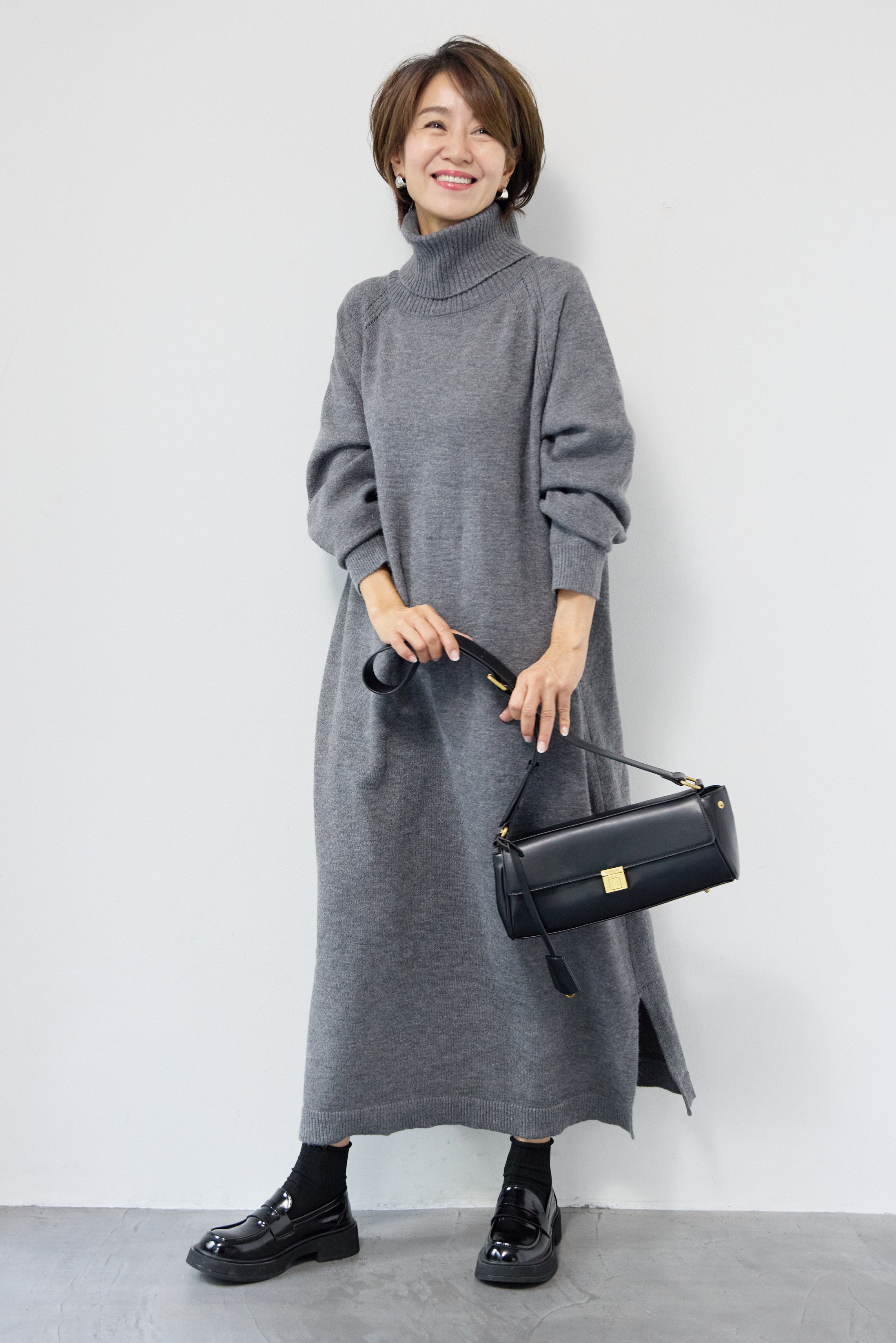 #️⃣ 冬物① ルーズフィットタートルニットワンピース – plusotoha