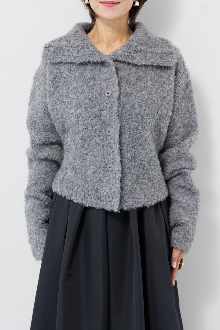 ブークレショートカーディガン