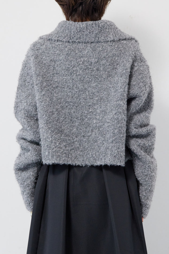 ブークレショートカーディガン