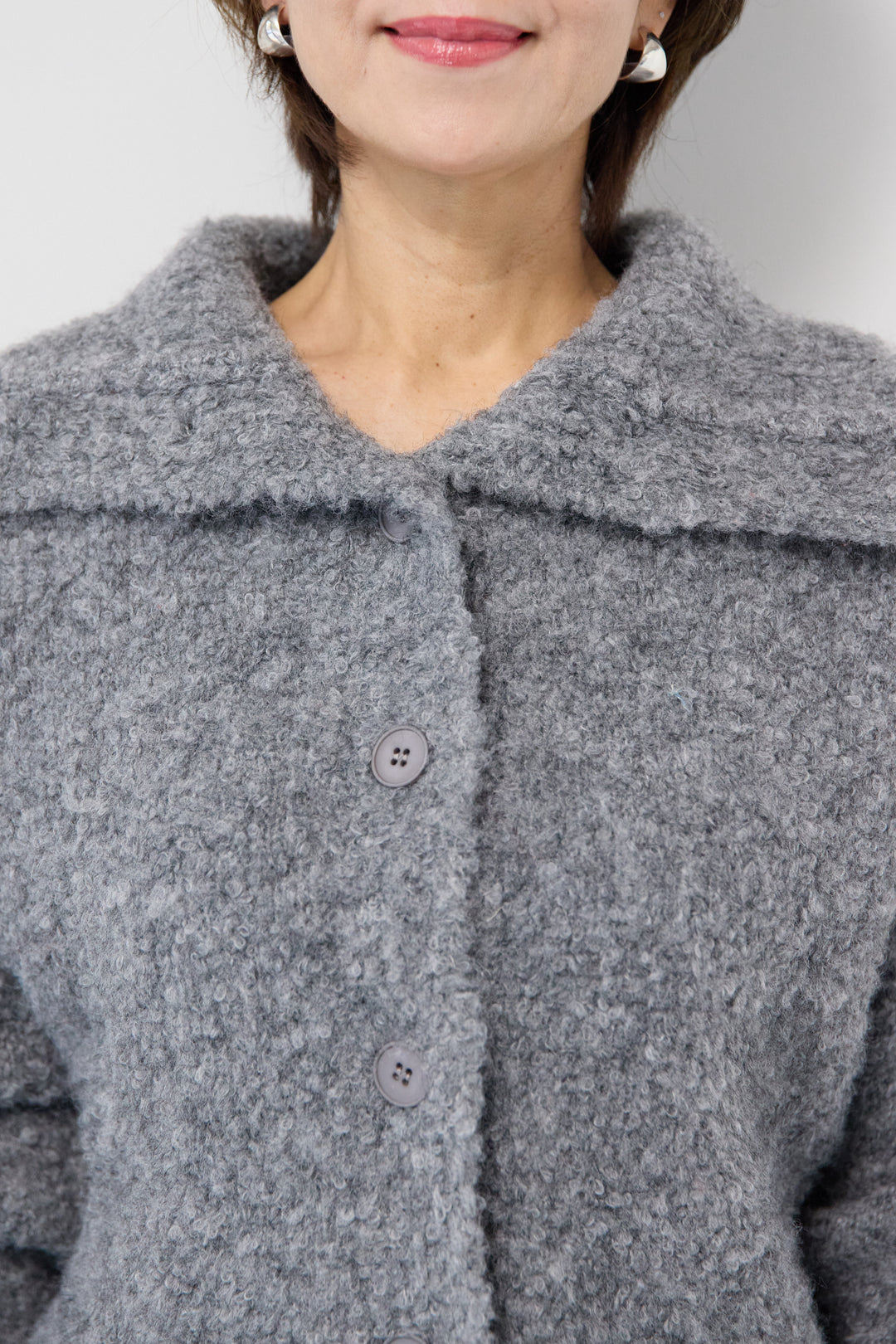 ブークレショートカーディガン