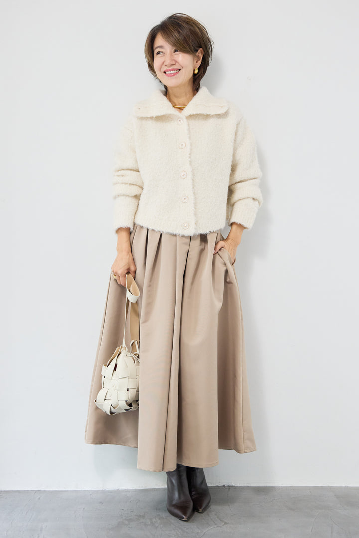 【ジャパンメイド】ライトグログランボリュームスカート