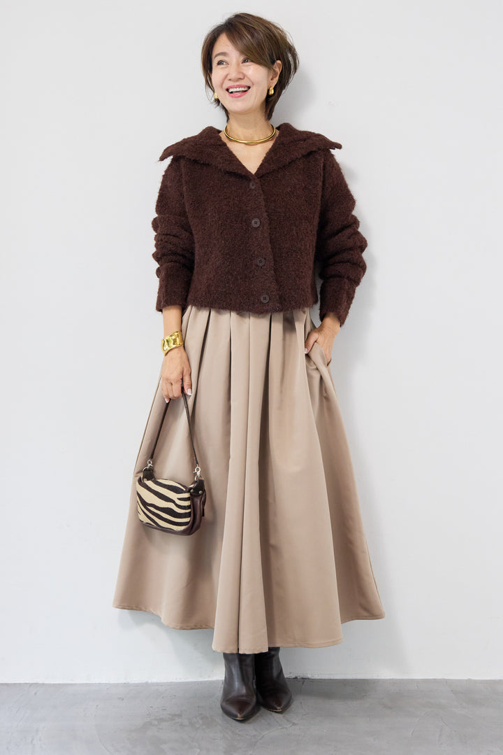 ブークレショートカーディガン