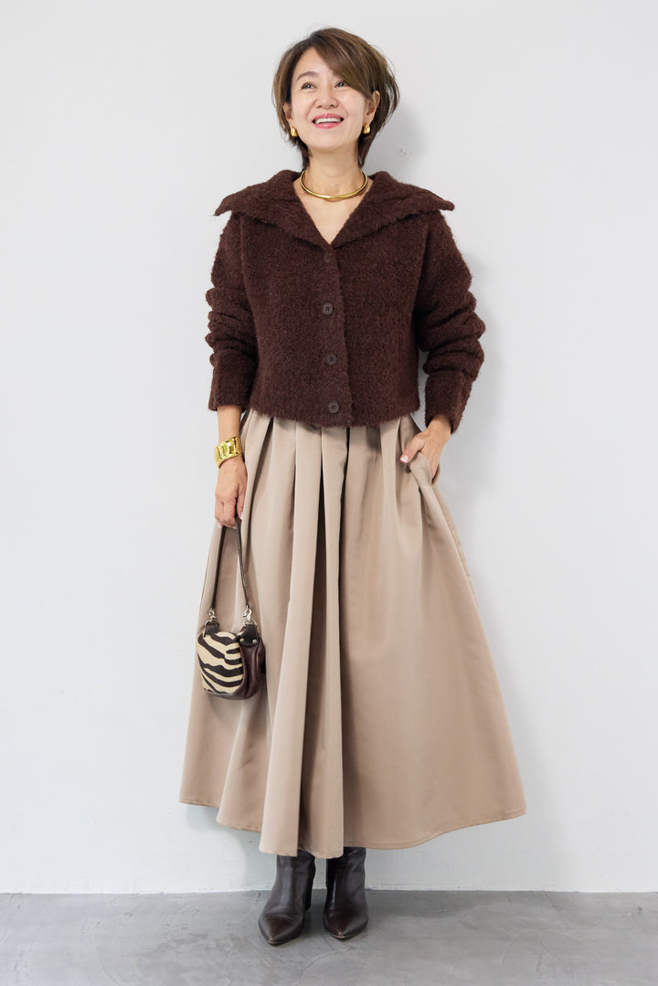 ブークレショートカーディガン