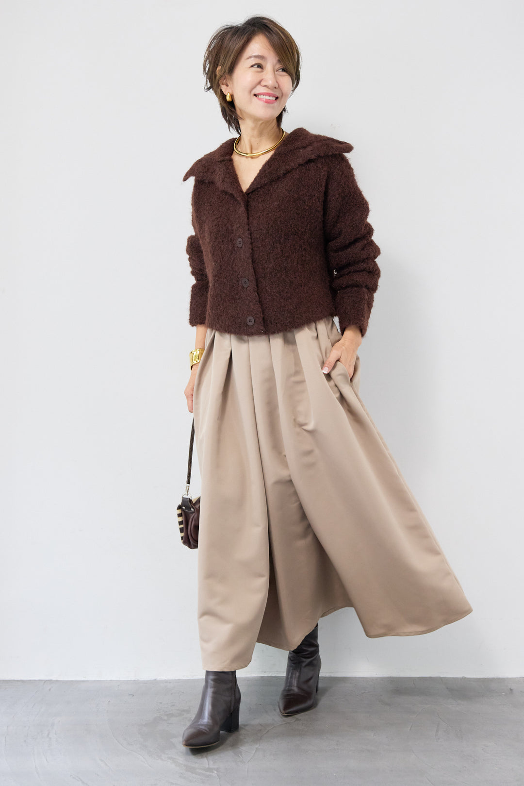 【ジャパンメイド】ライトグログランボリュームスカート