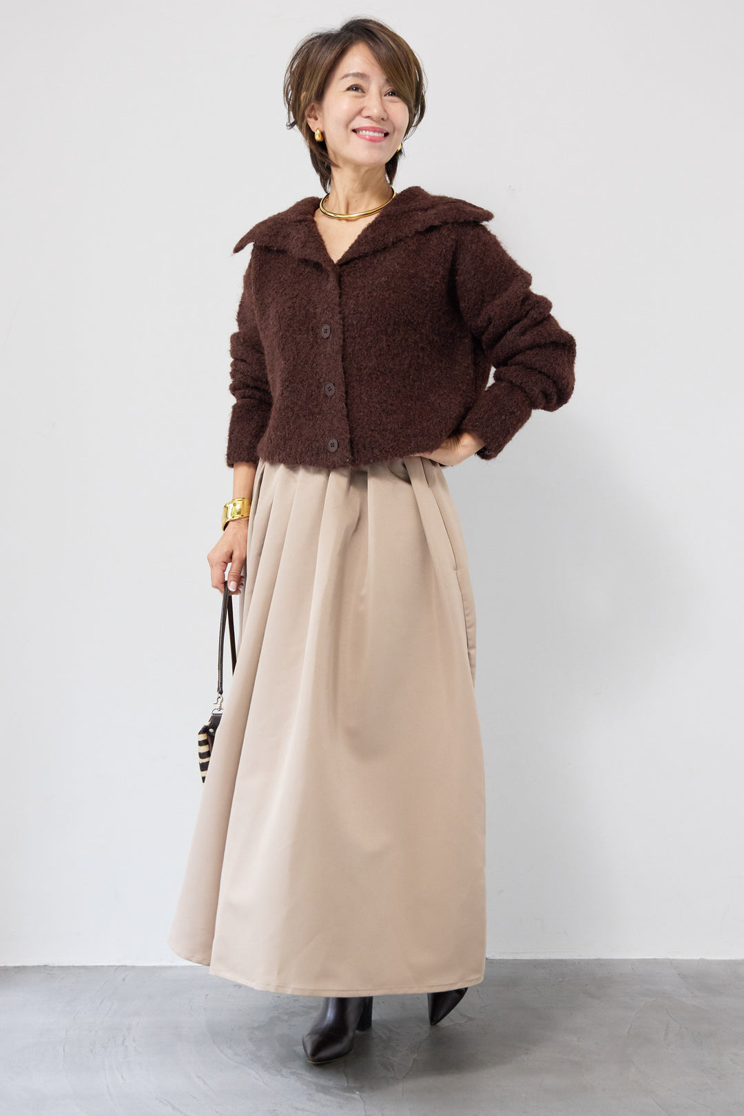 【ジャパンメイド】ライトグログランボリュームスカート