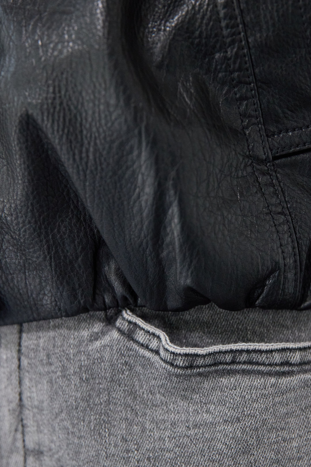 フェイクムートンカラーレザーブルゾン